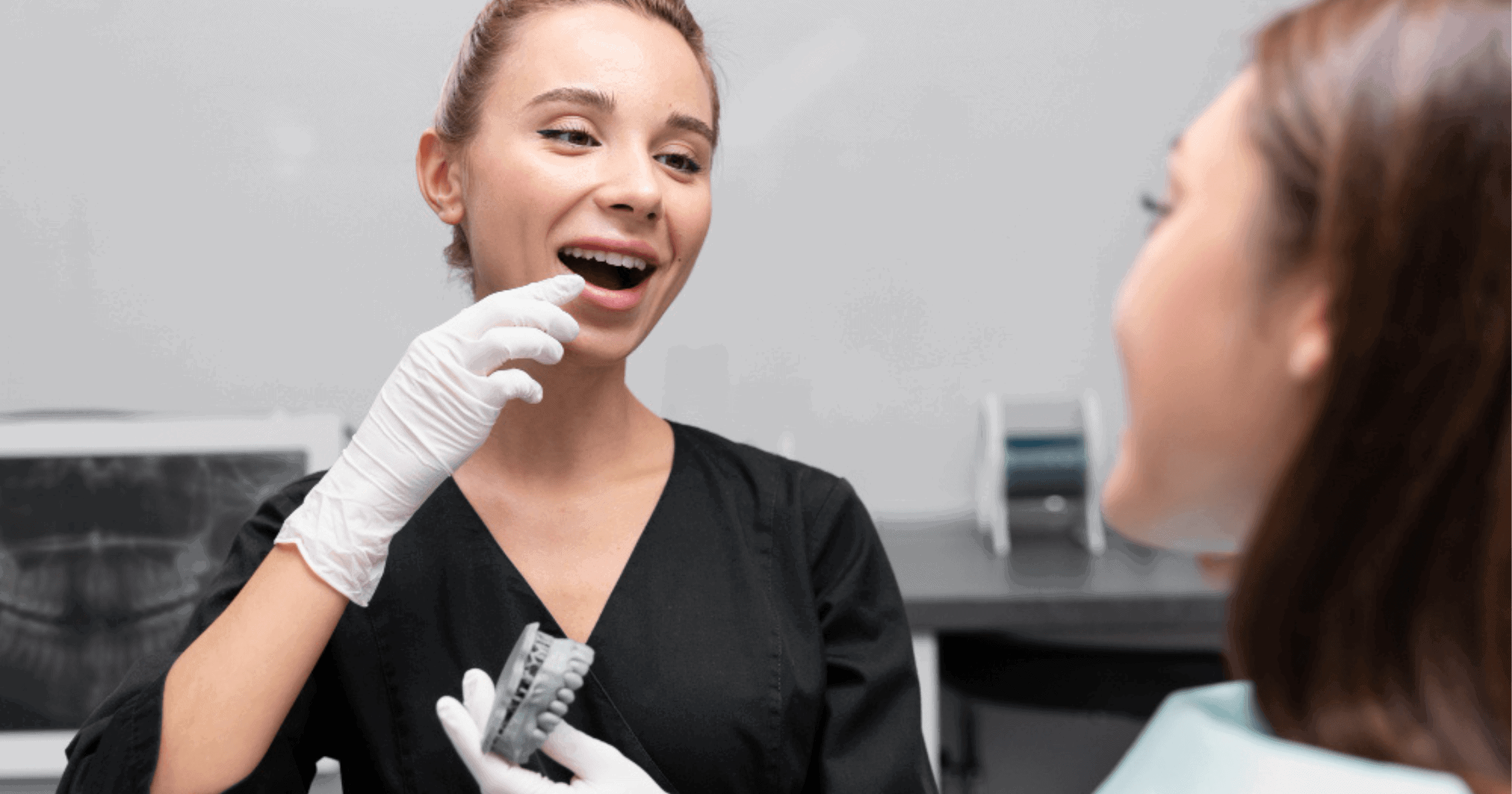 Patient receiving Invisalign consultation in Albury dental clinic